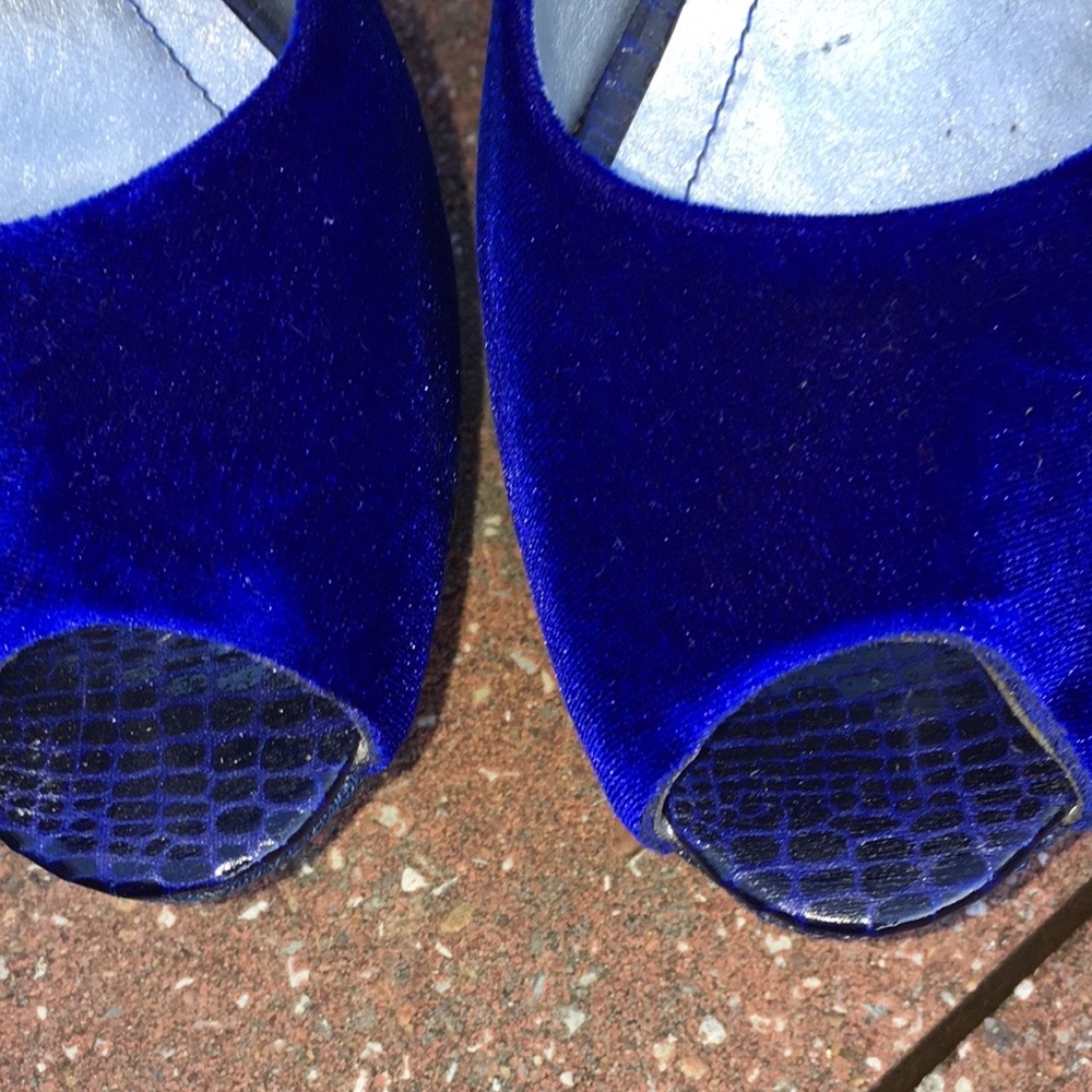 COPY - SunTour Euro 40 🇬🇧 VINTAGE Platform Peep-toe Wedge Leather & Rhinestone - Picture 7 of 17